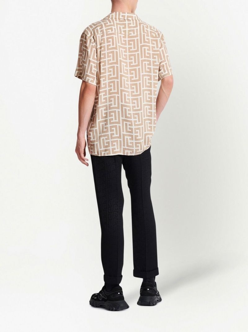 Neutral Monogram Print Shirt