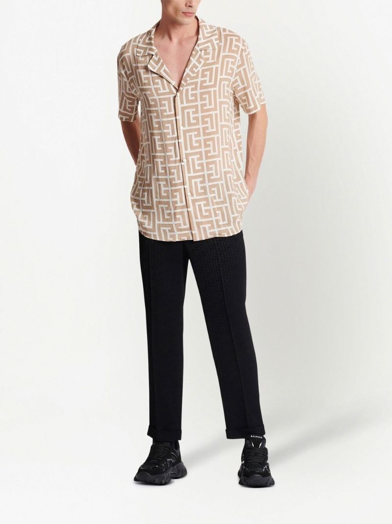 Neutral Monogram Print Shirt