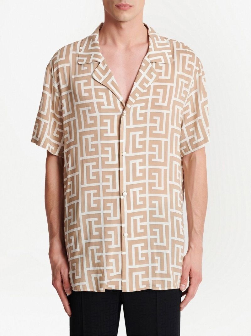 Neutral Monogram Print Shirt