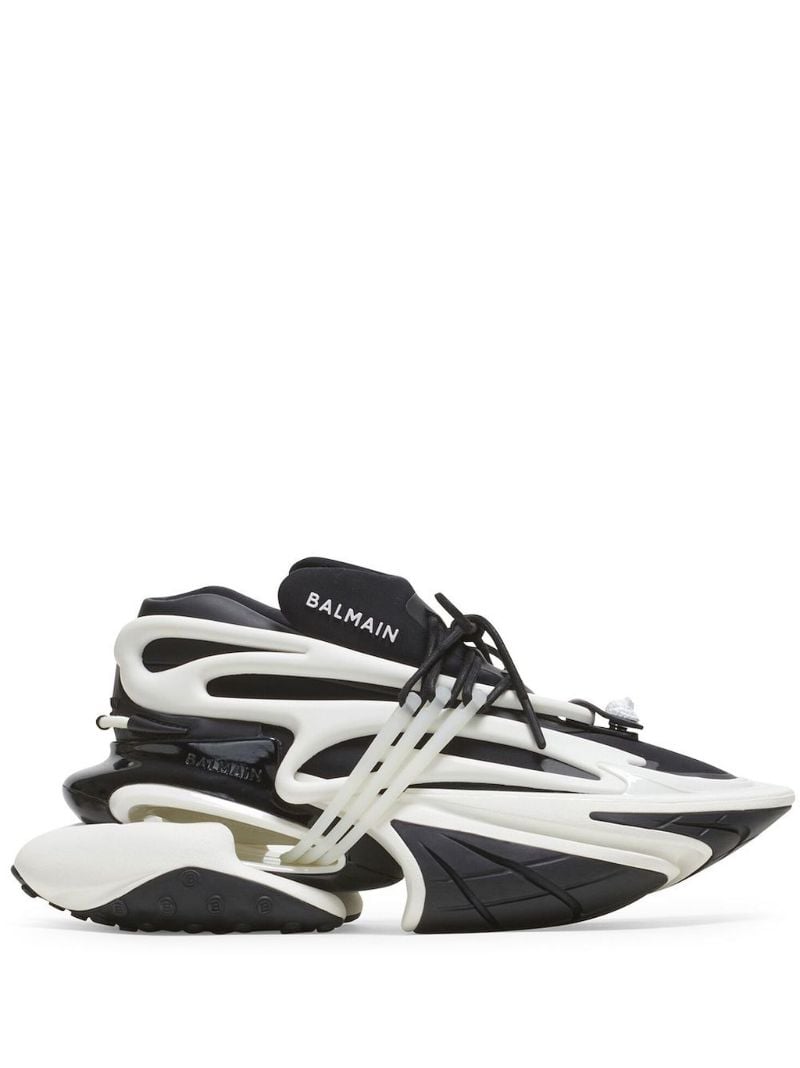 Black Unicorn Panelled Leather Sneakers