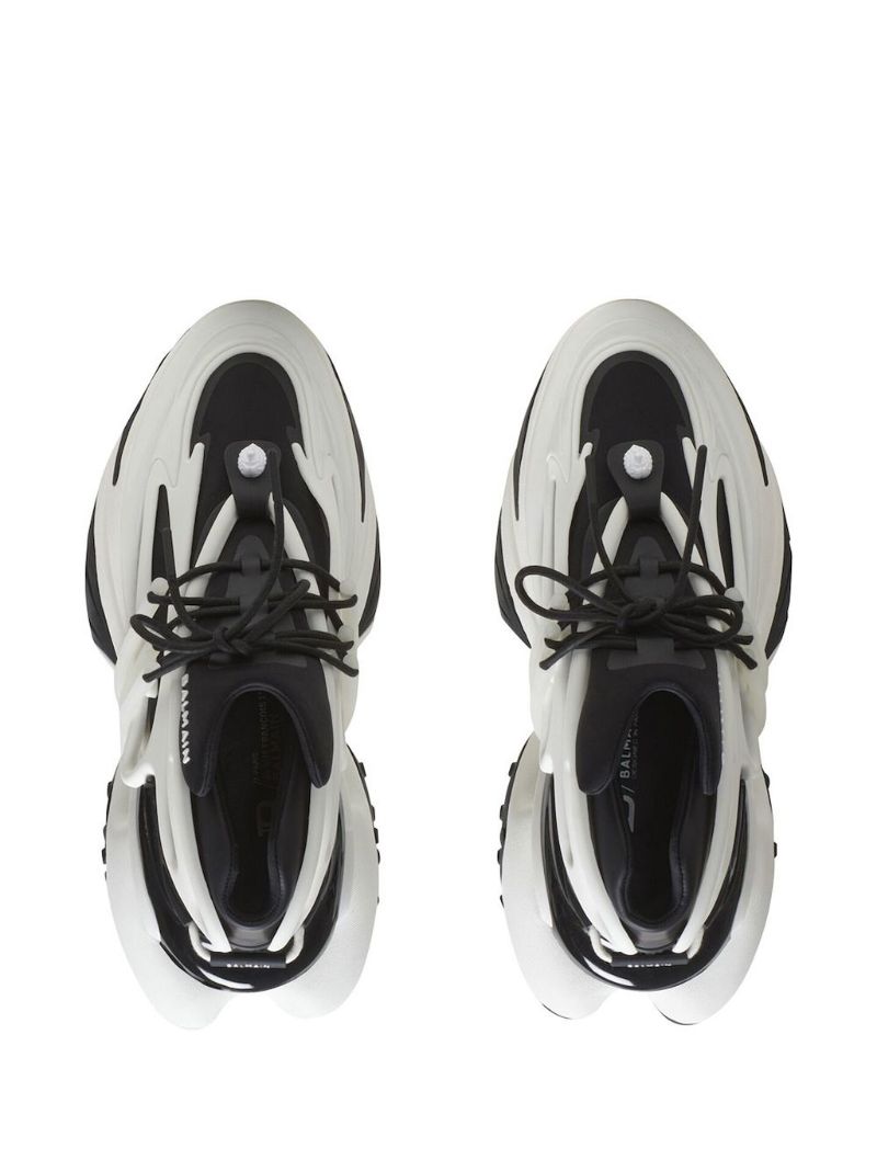 Black Unicorn Panelled Leather Sneakers