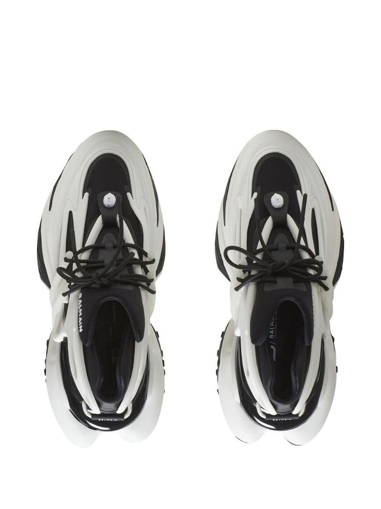 Black Unicorn Panelled Leather Sneakers