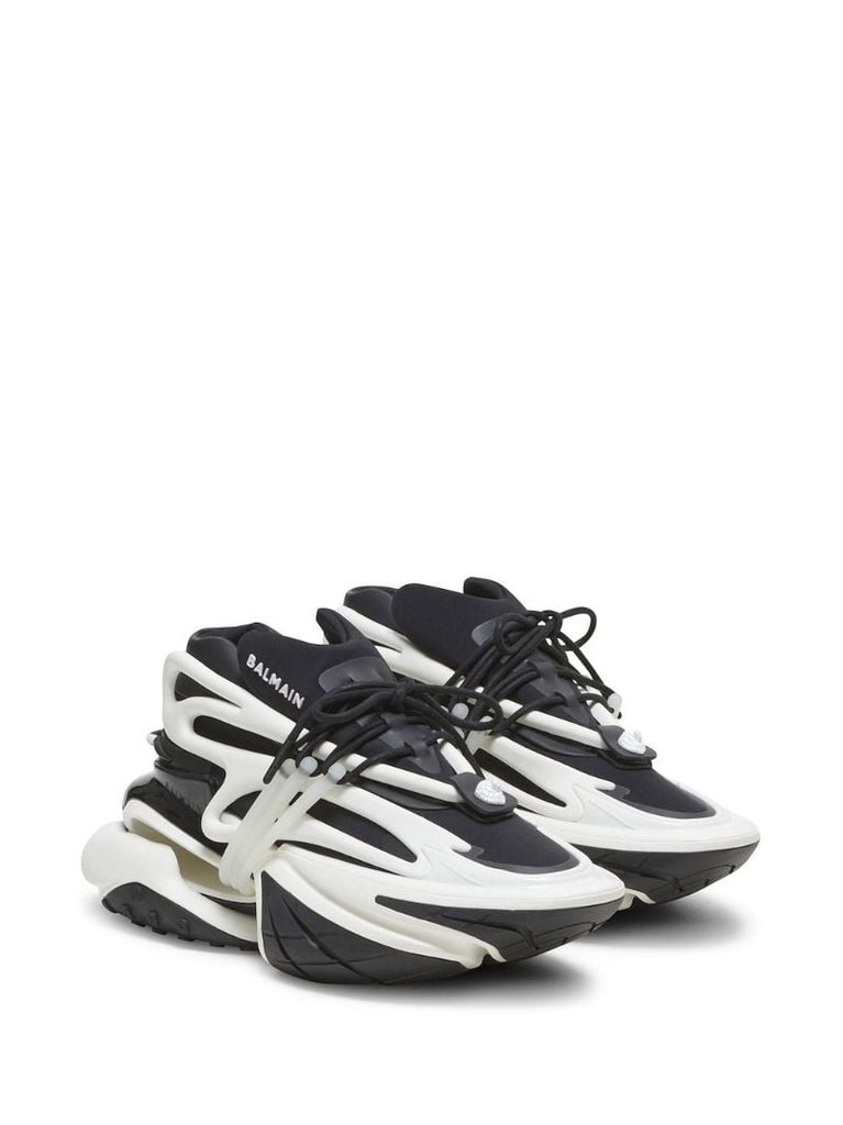Black Unicorn Panelled Leather Sneakers