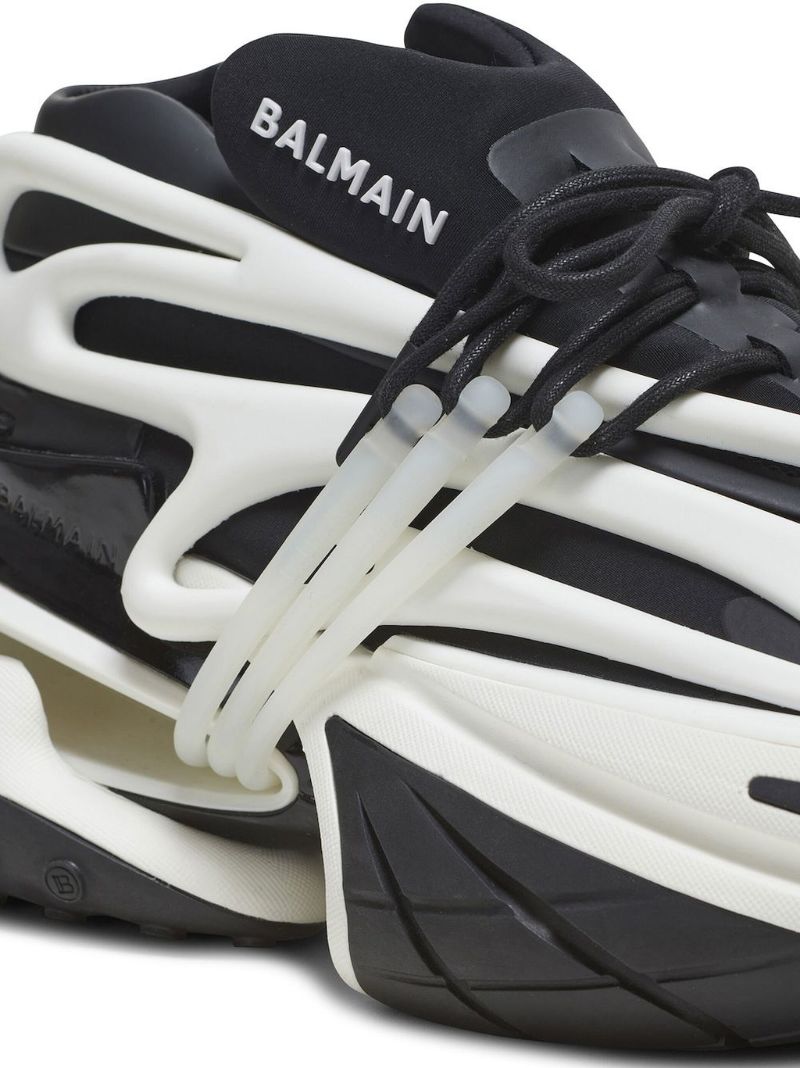 Black Unicorn Panelled Leather Sneakers