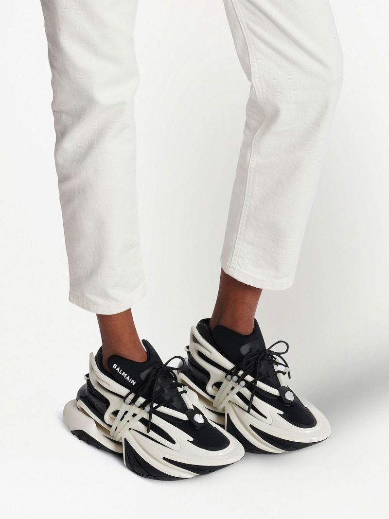 Black Unicorn Panelled Leather Sneakers