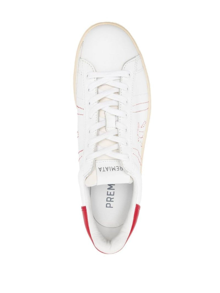 White Russell 6276 Leather Sneakers