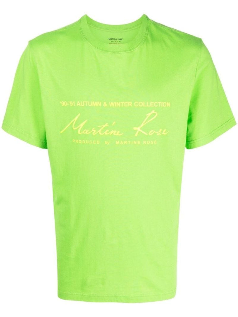 Green Logo Print Cotton T-shirt