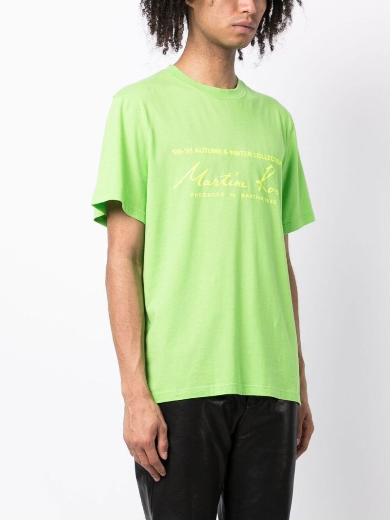 Green Logo Print Cotton T-shirt