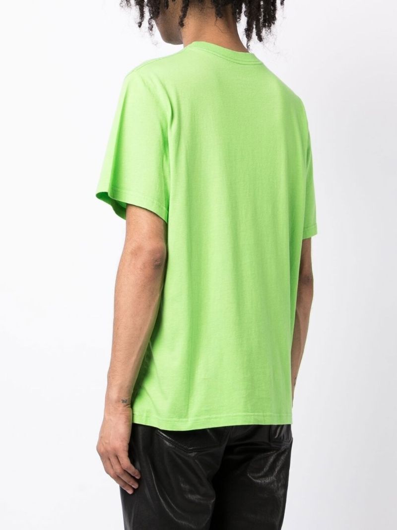 Green Logo Print Cotton T-shirt