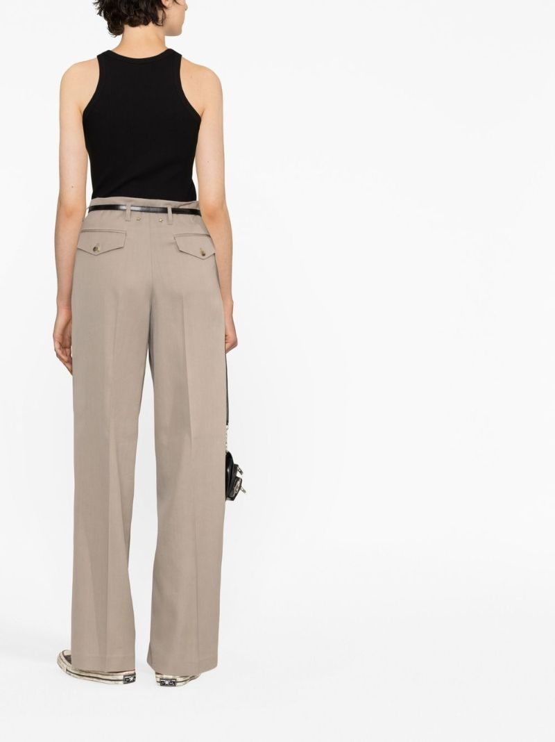 Brown Tailored Wide-leg Trousers