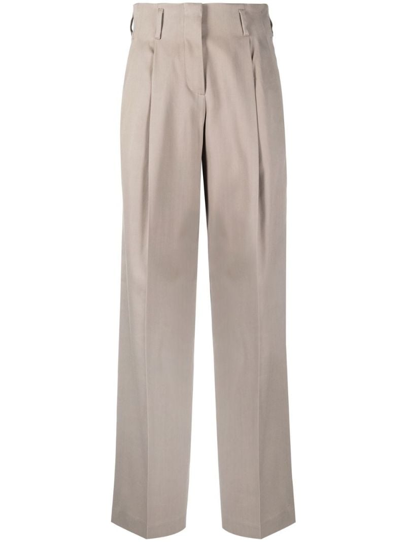 Brown Tailored Wide-leg Trousers