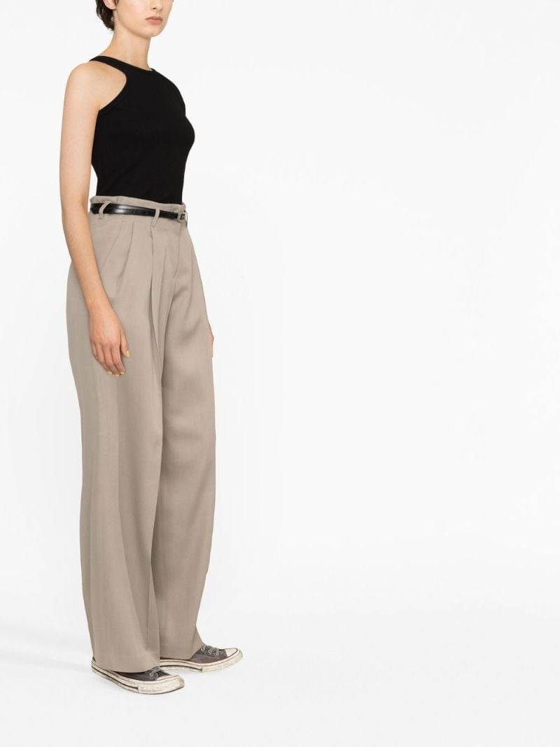 Brown Tailored Wide-leg Trousers