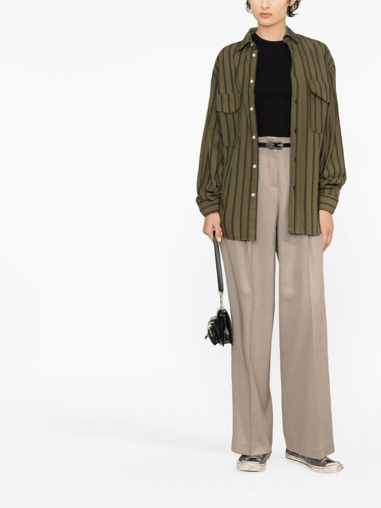 Brown Tailored Wide-leg Trousers
