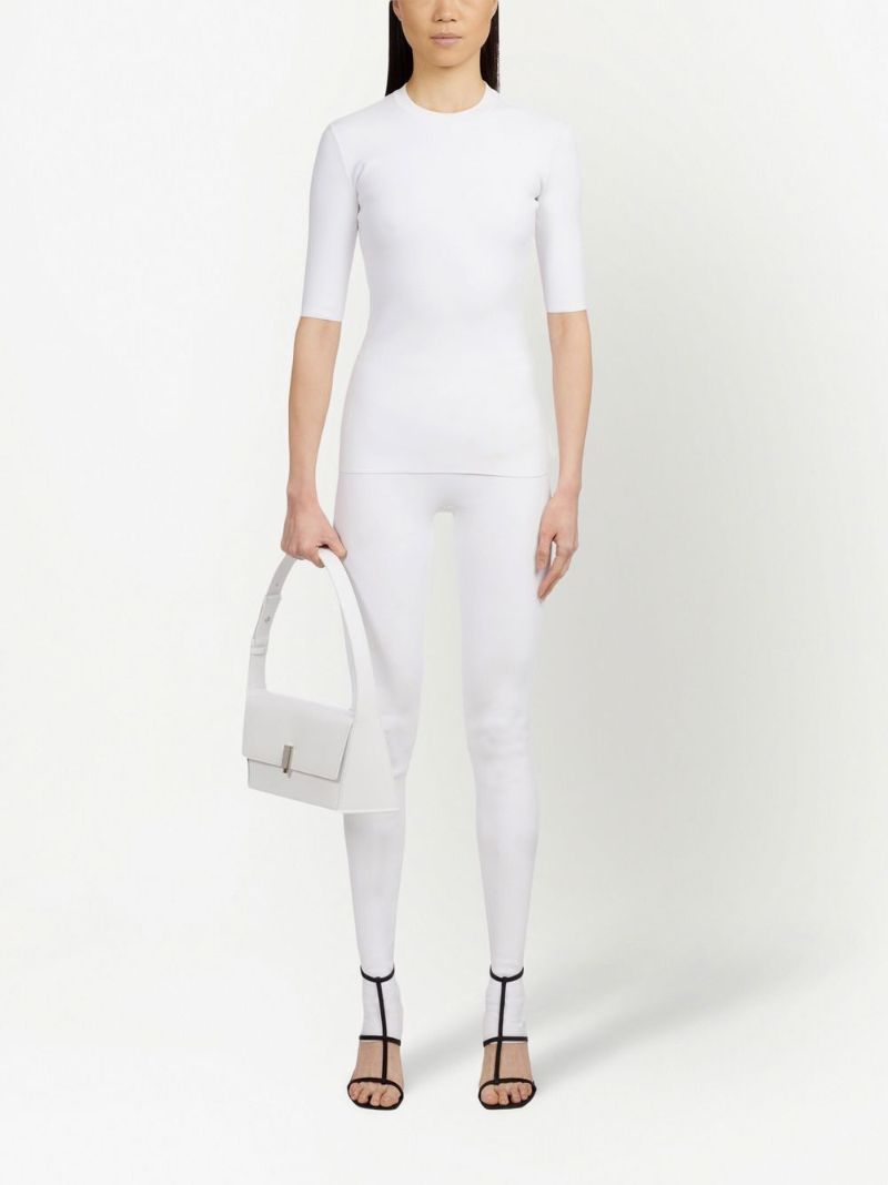White Prisma Leather Shoulder Bag