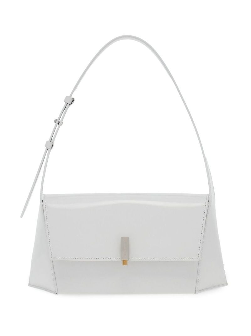 White Prisma Leather Shoulder Bag