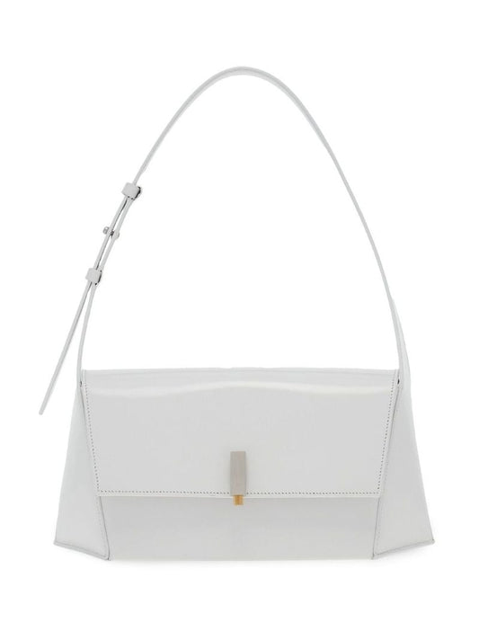 White Prisma Leather Shoulder Bag
