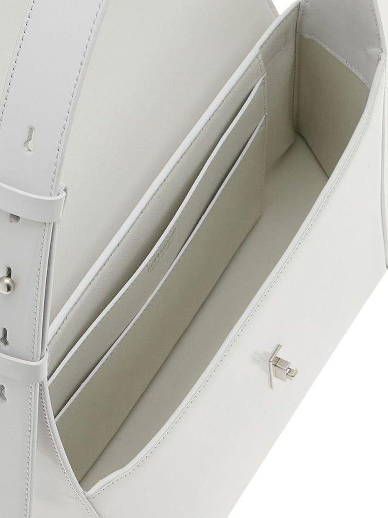 White Prisma Leather Shoulder Bag