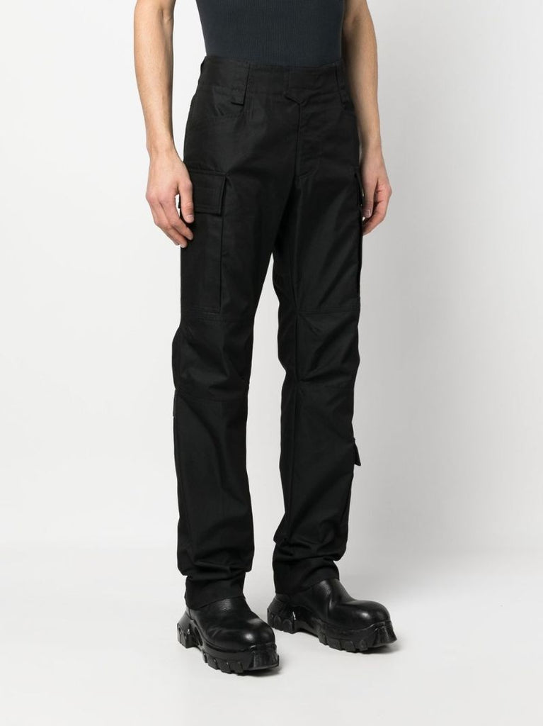 Black Cotton Cargo Trousers