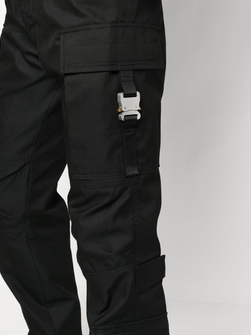 Black Cotton Cargo Trousers