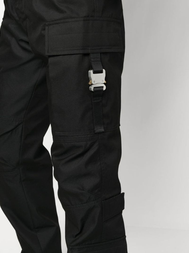 Black Cotton Cargo Trousers