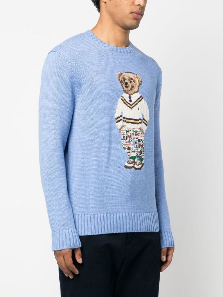 Blue Polo Bear Cotton Sweater