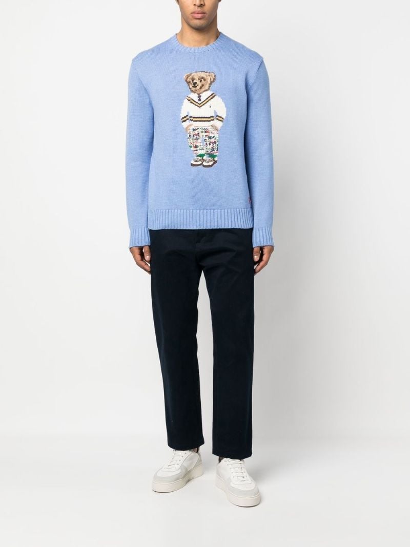 Blue Polo Bear Cotton Sweater