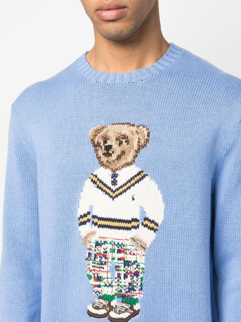 Blue Polo Bear Cotton Sweater