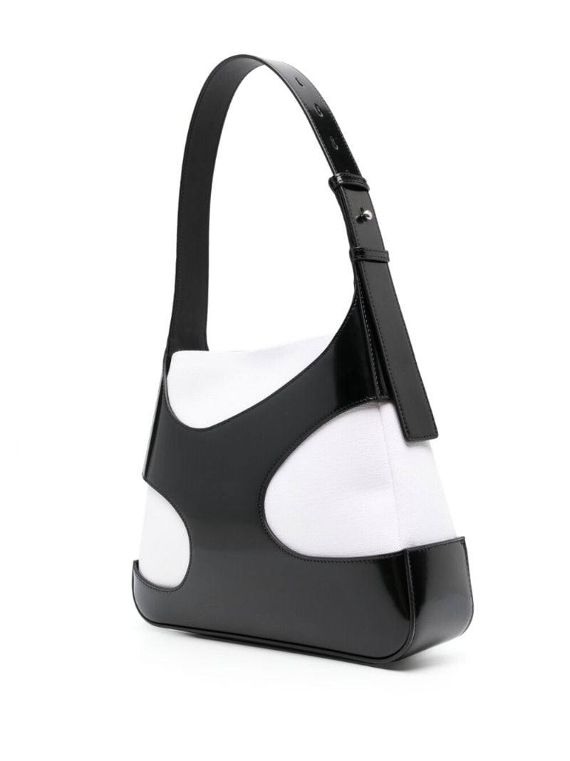 Black Cut Out Leather Crossbody Bag