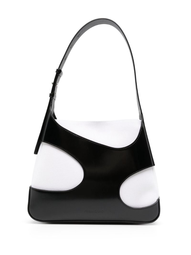 Black Cut Out Leather Crossbody Bag