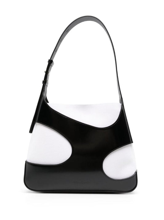 Black Cut Out Leather Crossbody Bag