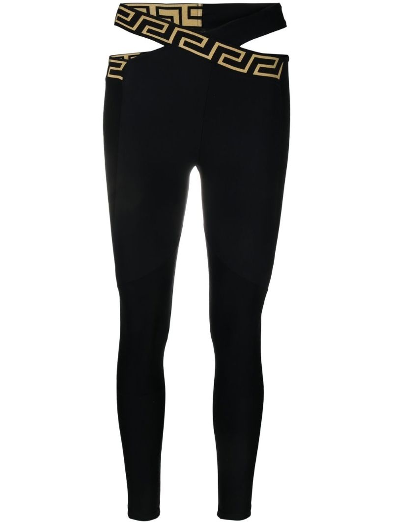 Black La Greca  Leggings