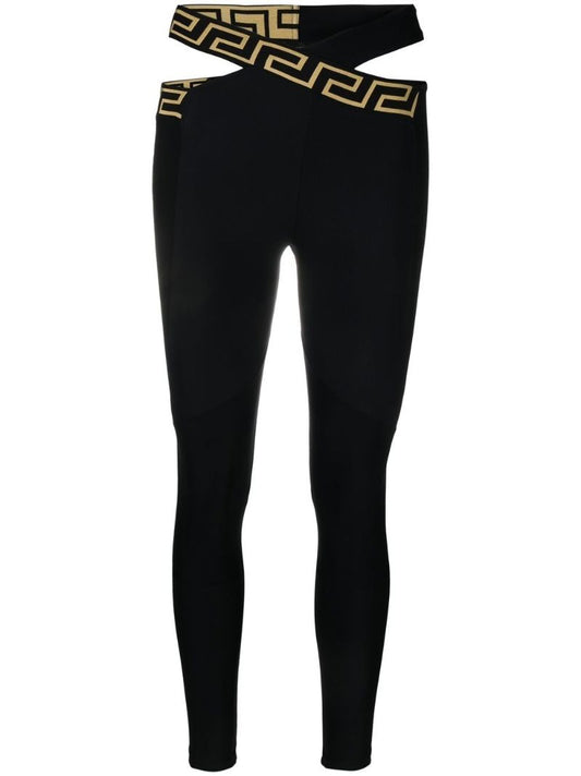 Black La Greca  Leggings