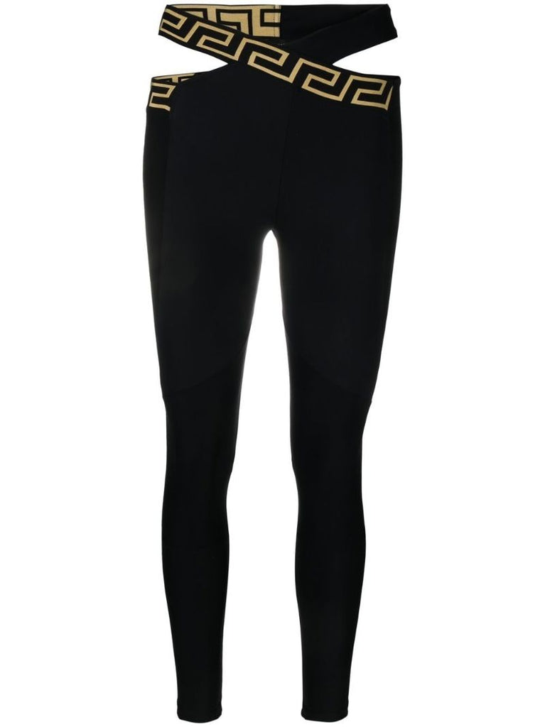 Black La Greca  Leggings