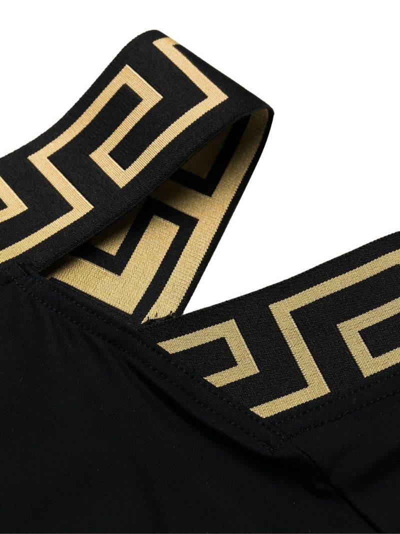 Black La Greca  Leggings