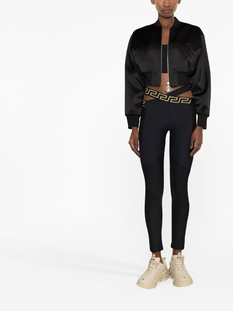 Black La Greca  Leggings