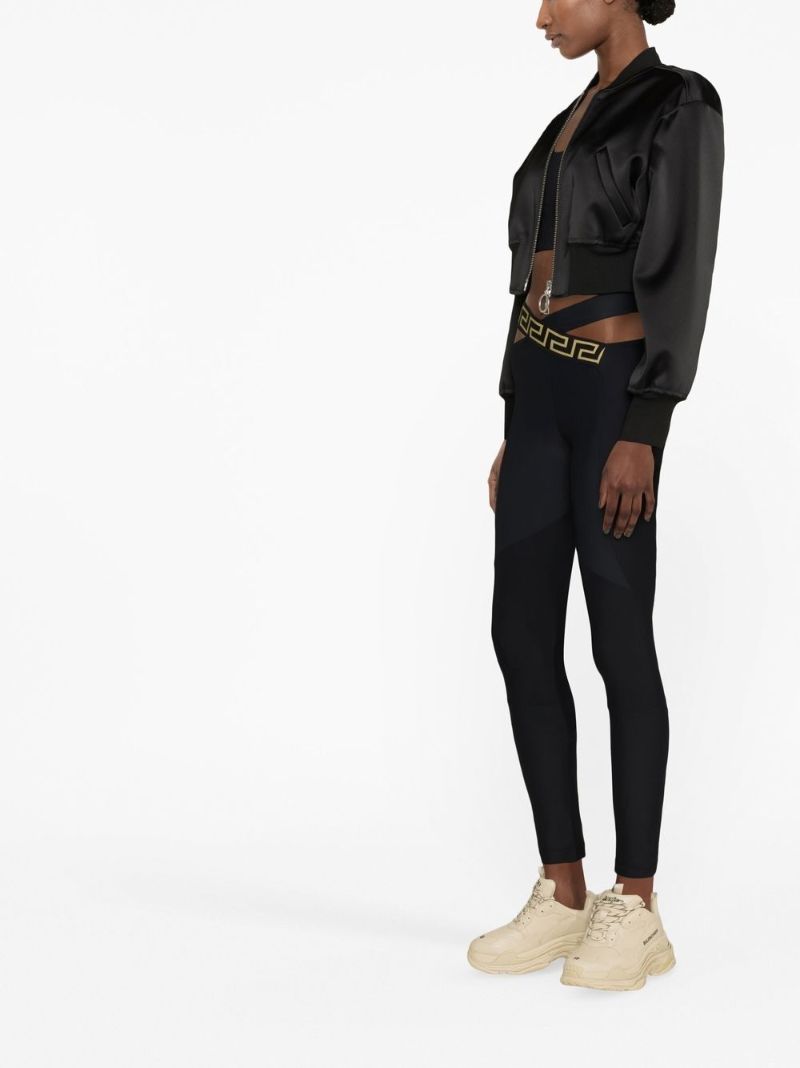 Black La Greca  Leggings