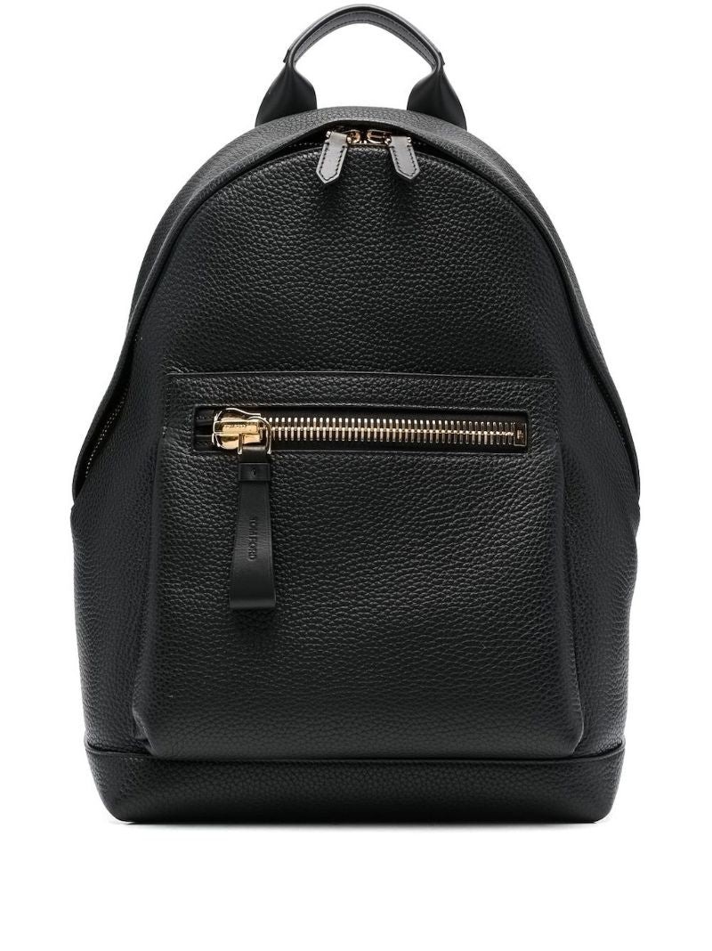 Black Buckley Grained-leather Backpack