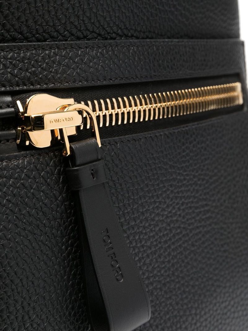 Black Buckley Grained-leather Backpack