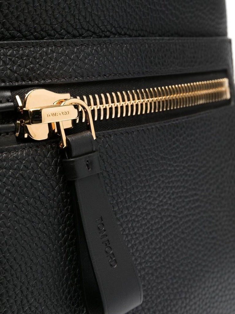 Black Buckley Grained-leather Backpack