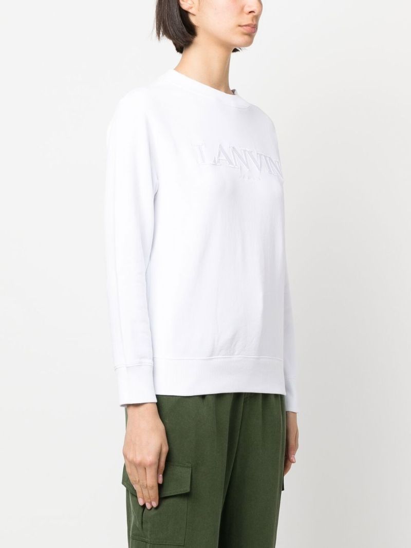 White Logo Patch Crew Neck Sweatshirt
