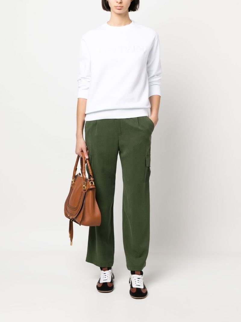White Logo Patch Crew Neck Sweatshirt