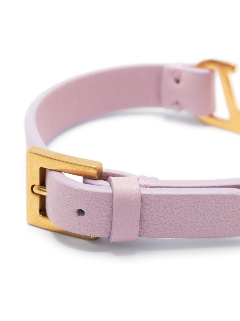 Gold-tone Vlogo Signature Leather Bracelet