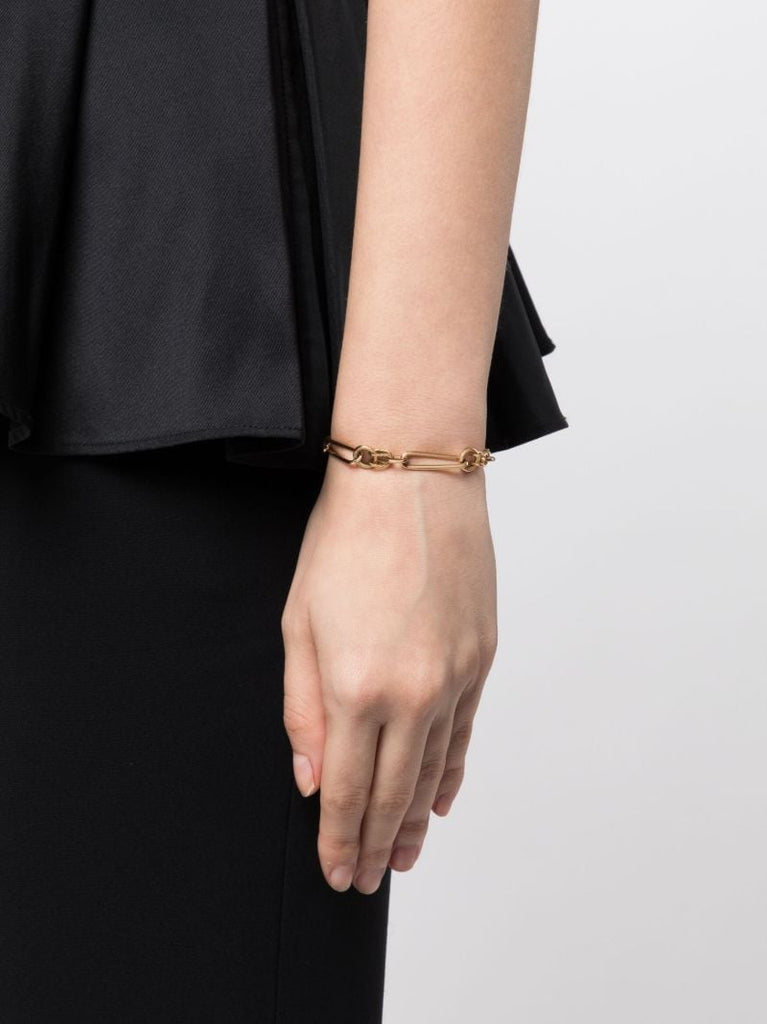 14k Yellow Gold Twisted Link Diamond Bracelet