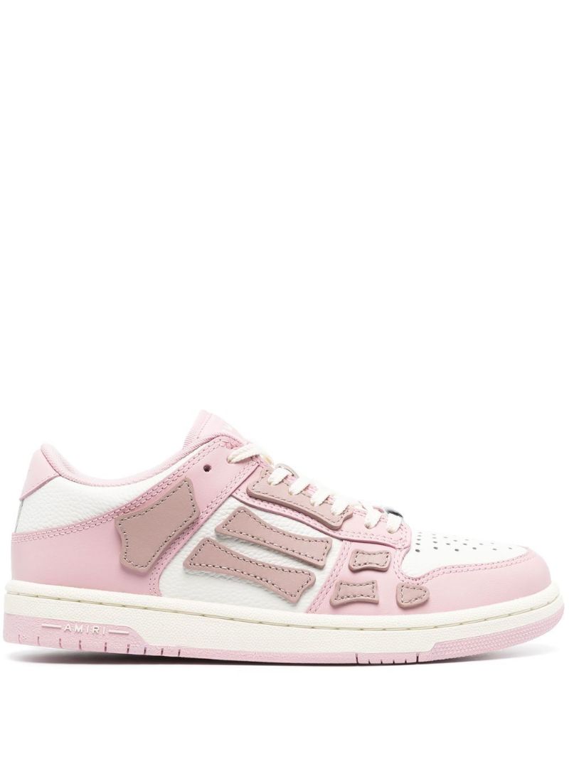 Pink Skel Top Low Leather Sneakers