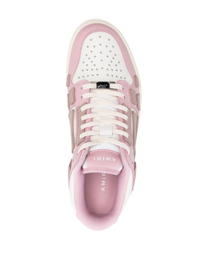 Pink Skel Top Low Leather Sneakers