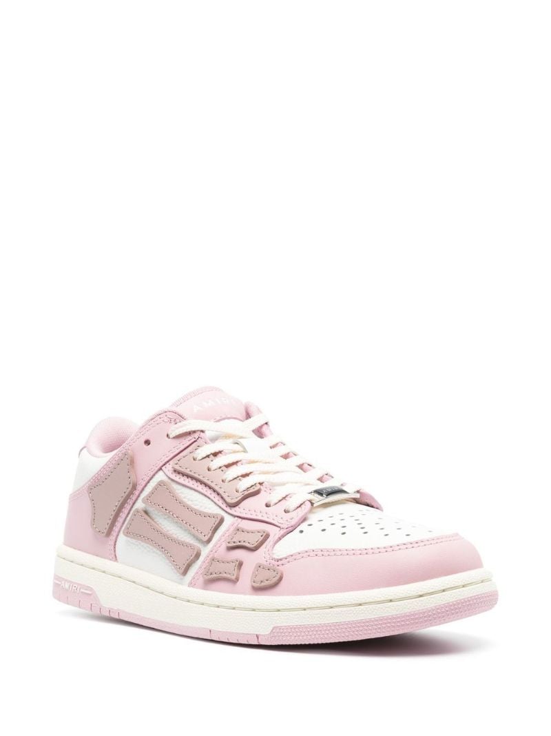 Pink Skel Top Low Leather Sneakers