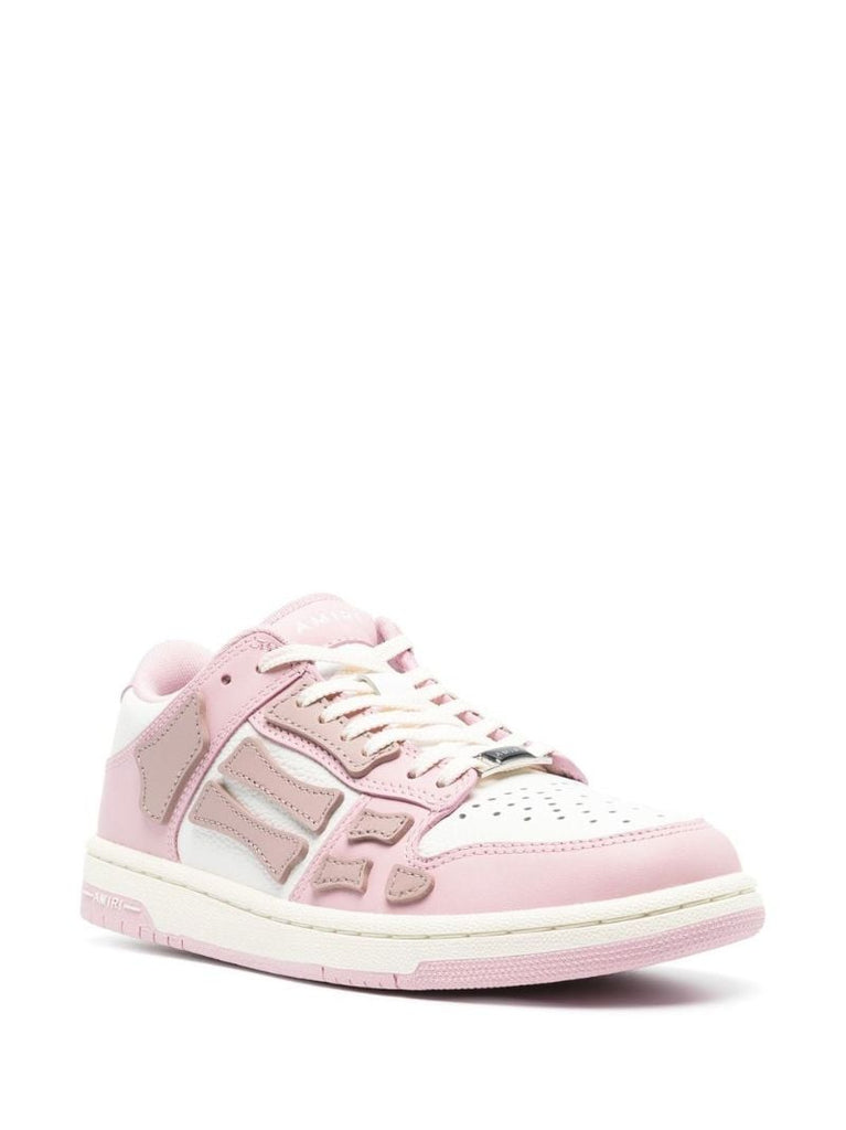 Pink Skel Top Low Leather Sneakers