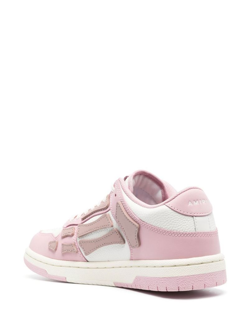 Pink Skel Top Low Leather Sneakers