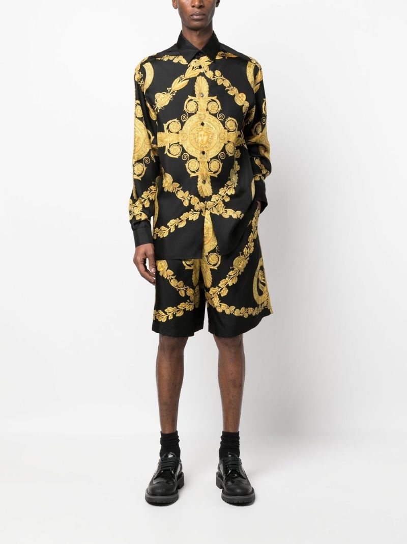 Black Mask Baroque Silk Shirt
