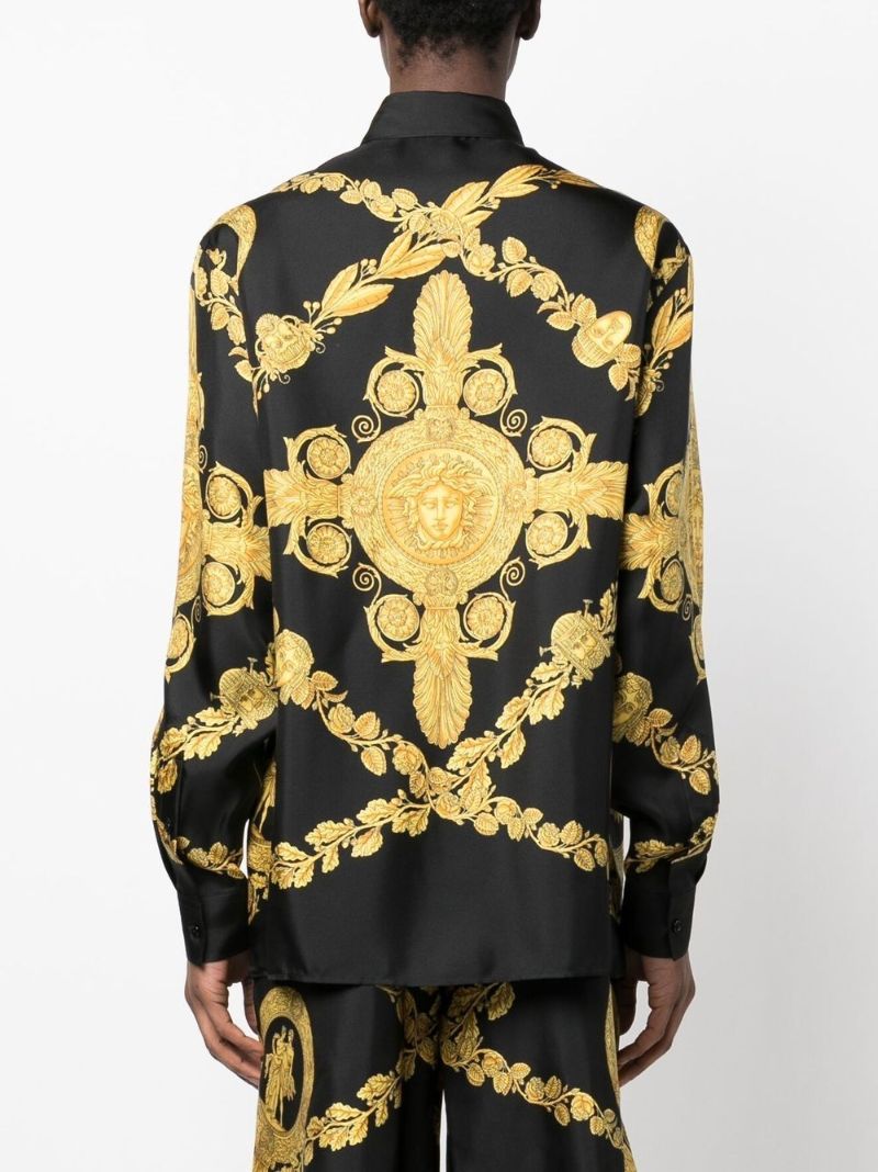 Black Mask Baroque Silk Shirt
